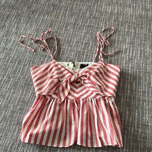 Sweatheart necklined linen top, by Bardot